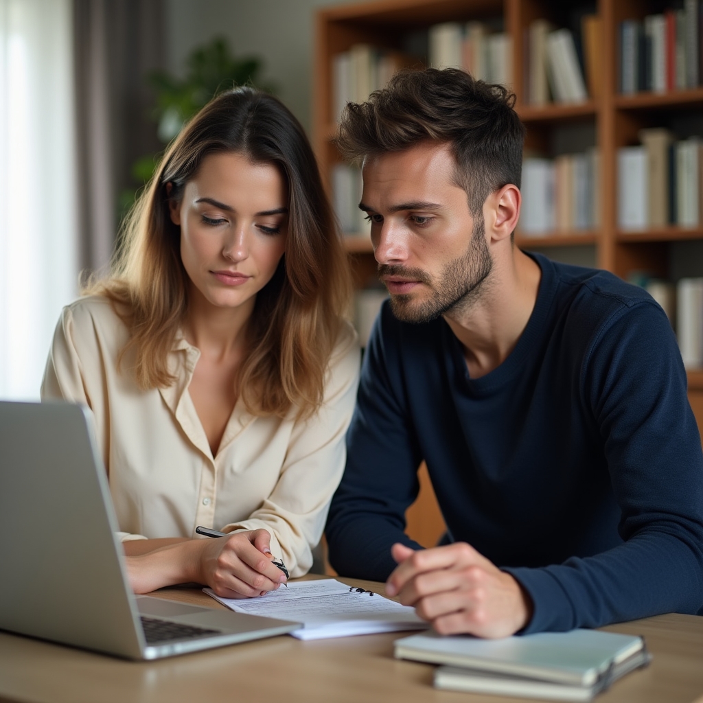 Couple engaged in financial planning session
